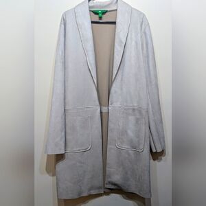 Faux suede long dress jacket XL